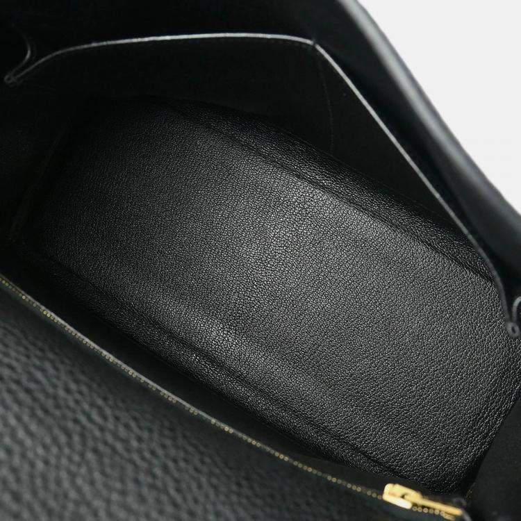Pre Owned Hermes Kelly 28 Retourne Black Togo Handbag