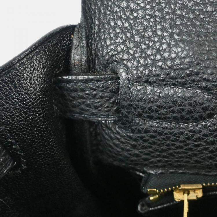 Pre Owned Hermes Kelly 28 Retourne Black Togo Handbag