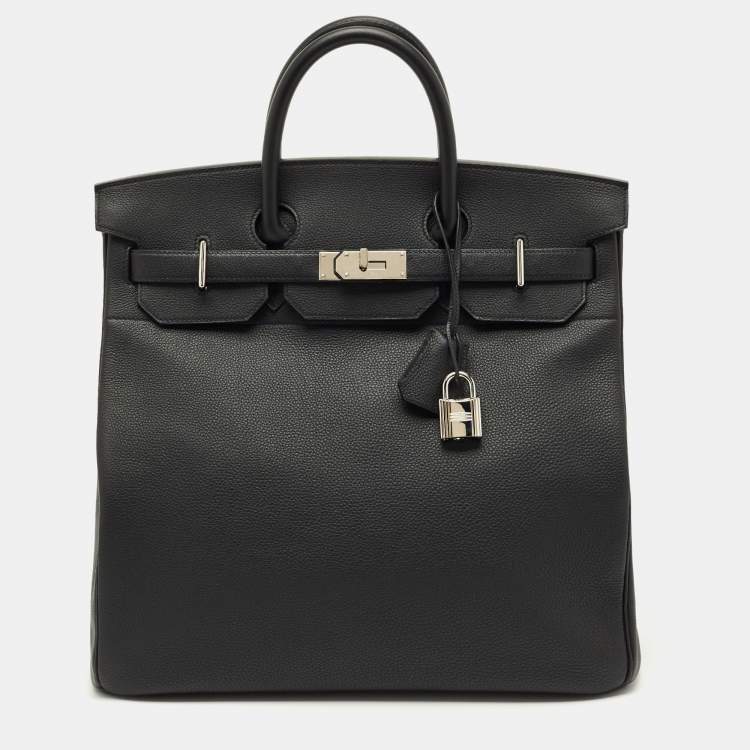 Pre Owned Hermès Noir Togo Leather Palladium Finish HAC Birkin 40 Bag