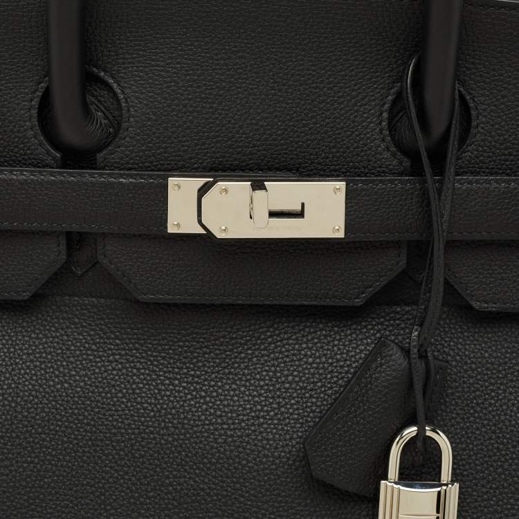 Pre Owned Hermès Noir Togo Leather Palladium Finish HAC Birkin 40 Bag