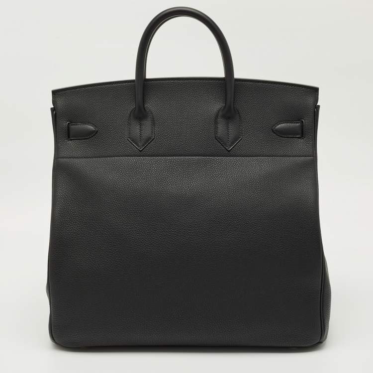 Pre Owned Hermès Noir Togo Leather Palladium Finish HAC Birkin 40 Bag