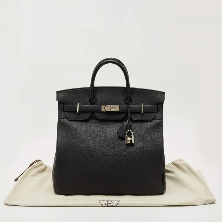 Pre Owned Hermès Noir Togo Leather Palladium Finish HAC Birkin 40 Bag