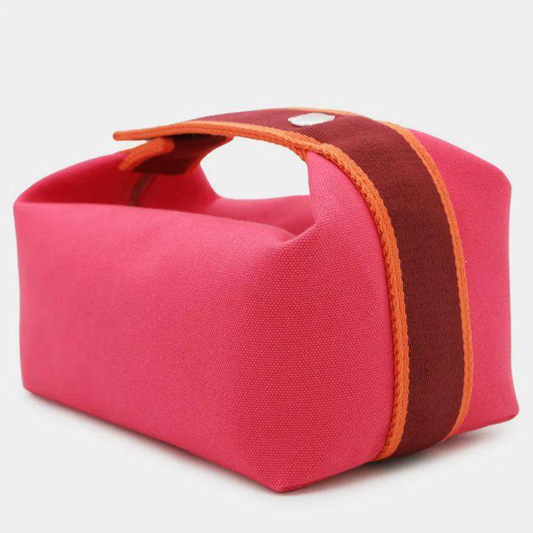 Pre Owned Hermes Bride-a-Brac PM Hibiscus Canvas Pouch