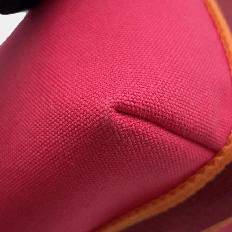 Pre Owned Hermes Bride-a-Brac PM Hibiscus Canvas Pouch