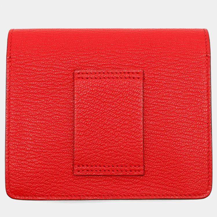 Pre Owned Hermes Roulis Rose Texas Chevre Mysore Goatskin Wallet