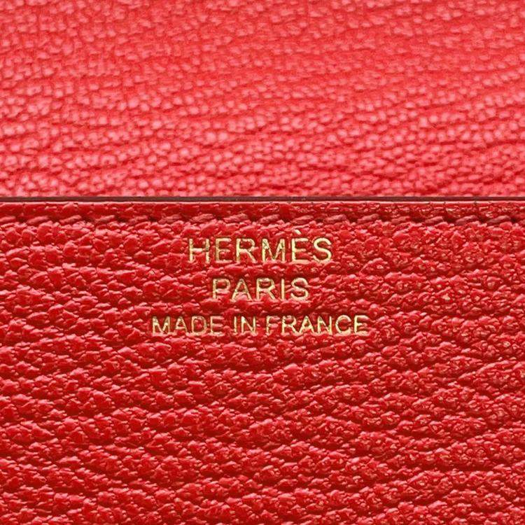 Pre Owned Hermes Roulis Rose Texas Chevre Mysore Goatskin Wallet
