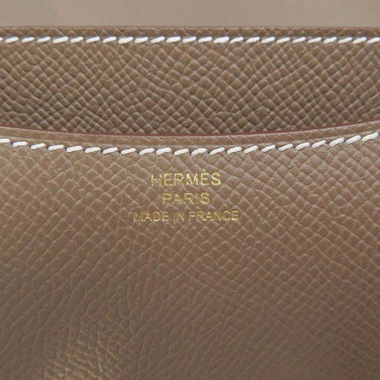 Pre Owned Hermes Constance Mini Etoupe Epsom Leather Shoulder Bag