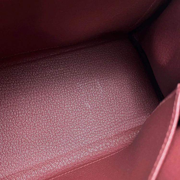 Pre Owned Hermes Kelly 25 Retourne Rouge H Togo Leather Top Handle Bag