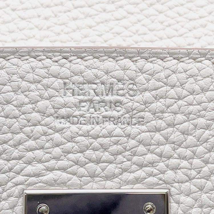 Pre Owned Hermes Birkin 30 Pearl Grey Togo Leather Top Handle Bag