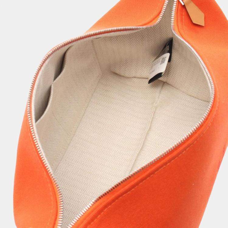 Pre Owned Hermes Bride-a-Brac Orange Toile Handbag