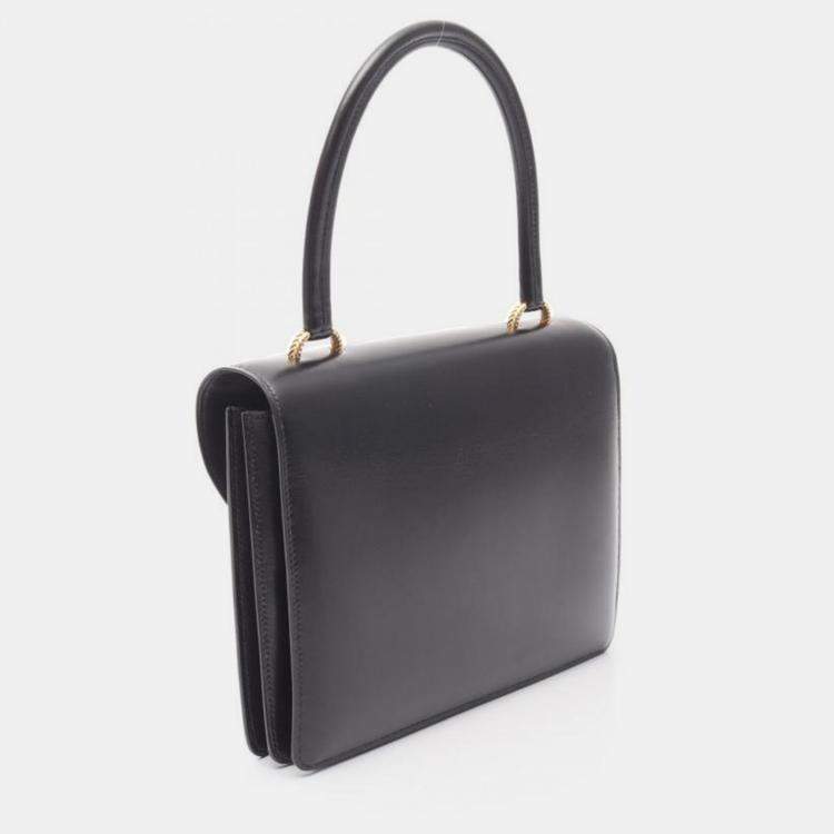 Pre Owned Hermes Vasco Leather Black Bag