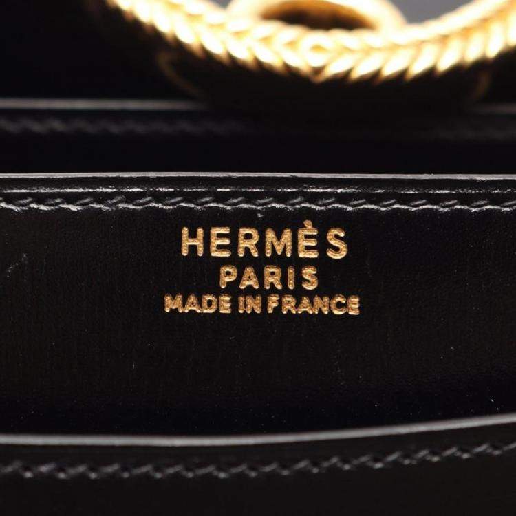 Pre Owned Hermes Vasco Leather Black Bag