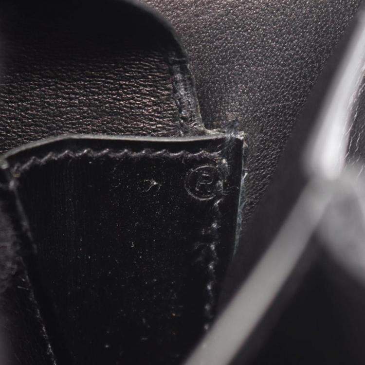 Pre Owned Hermes Vasco Leather Black Bag