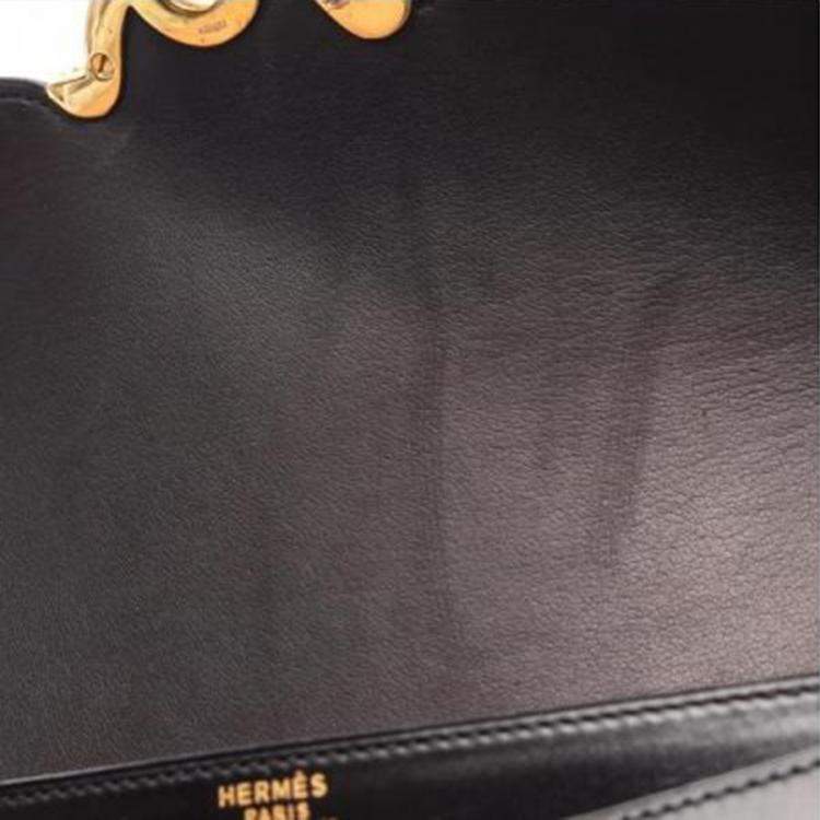 Pre Owned Hermes Vasco Leather Black Bag