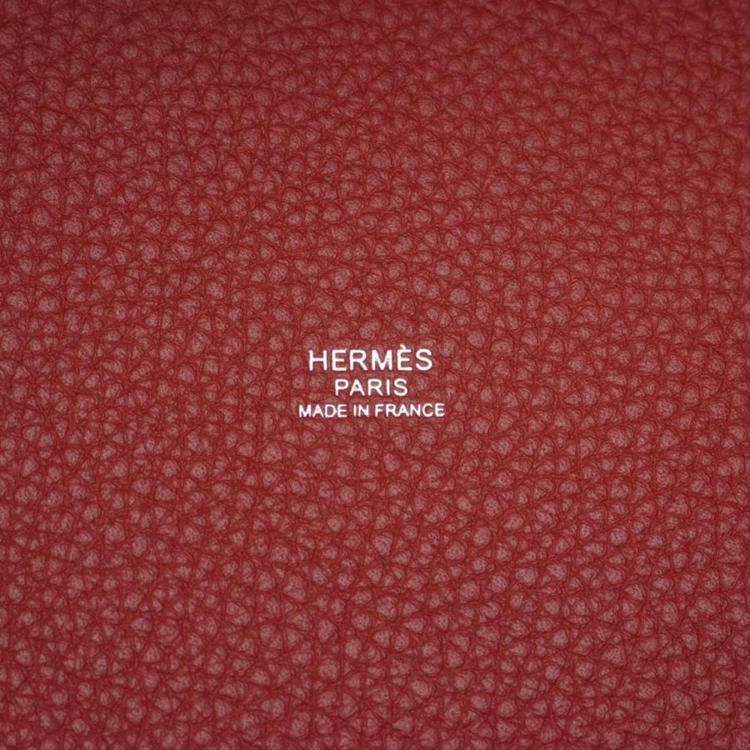 Pre Owned Hermes Picotin Lock H Rouge Bordeaux Taurillon Clemence MM