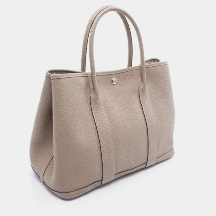 Pre Owned Hermes Garden Party Gris Tourterelle PM