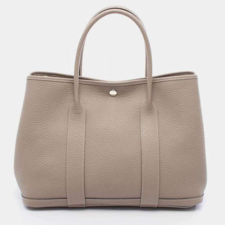 Pre Owned Hermes Garden Party Gris Tourterelle PM
