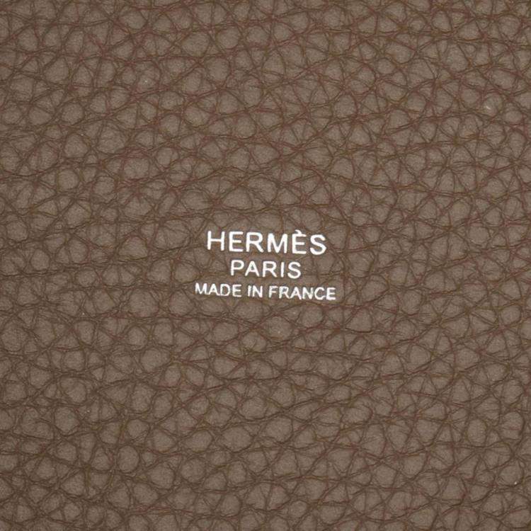 Pre Owned Hermes Picotin Lock Etoupe Grey Togo PM