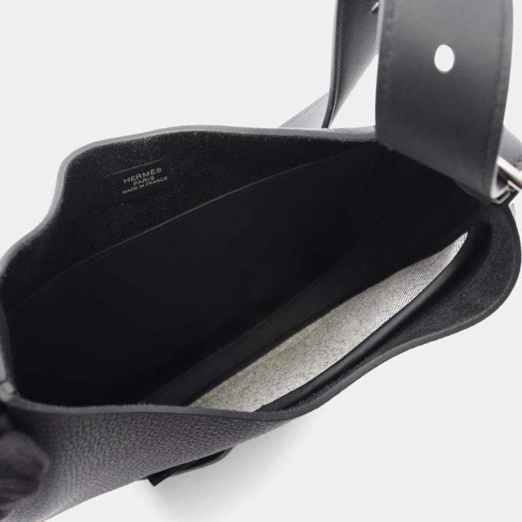 Pre Owned Hermes Arcon Black Leather Shoulder Bag