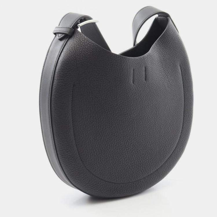 Pre Owned Hermes Arcon Black Leather Shoulder Bag