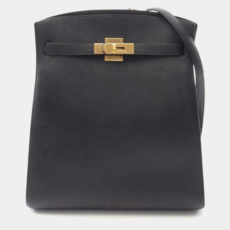 مملوكة مسبقًا Hermes Kelly Sports Black Leather Shoulder Bag