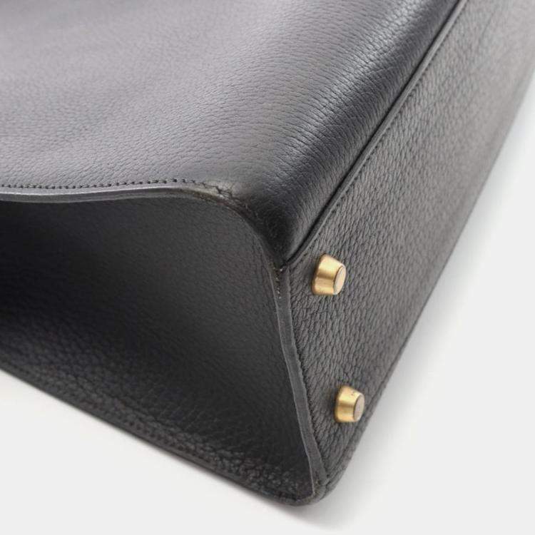 مملوكة مسبقًا Hermes Kelly Sports Black Leather Shoulder Bag