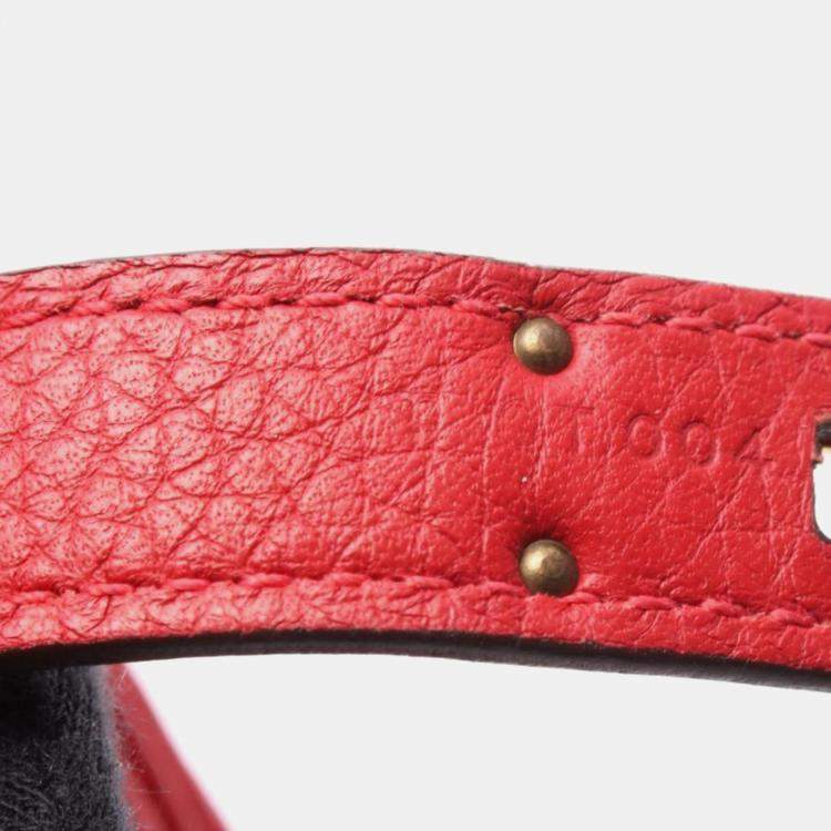 Pre Owned Hermes Kelly 32 Vermilion Togo Leather Handbag