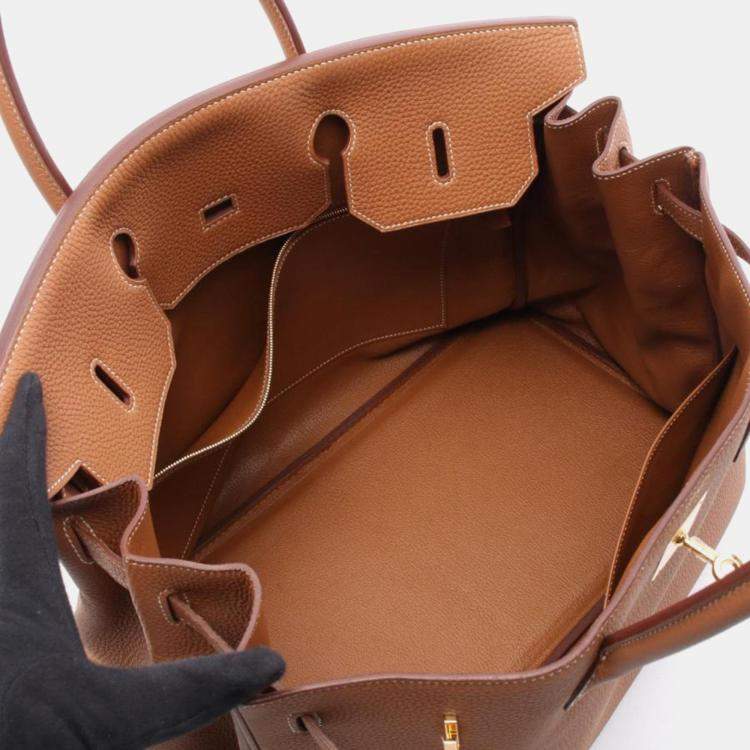 Pre Owned Hermes Birkin 40 Gold Togo Handbag