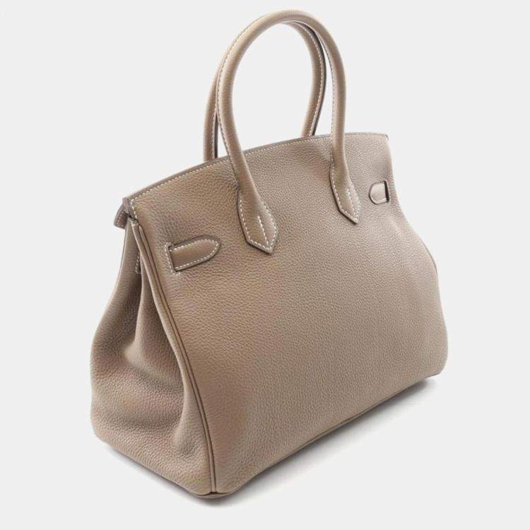 Pre Owned Hermes Birkin 30 Etoupe Gray Togo Handbag