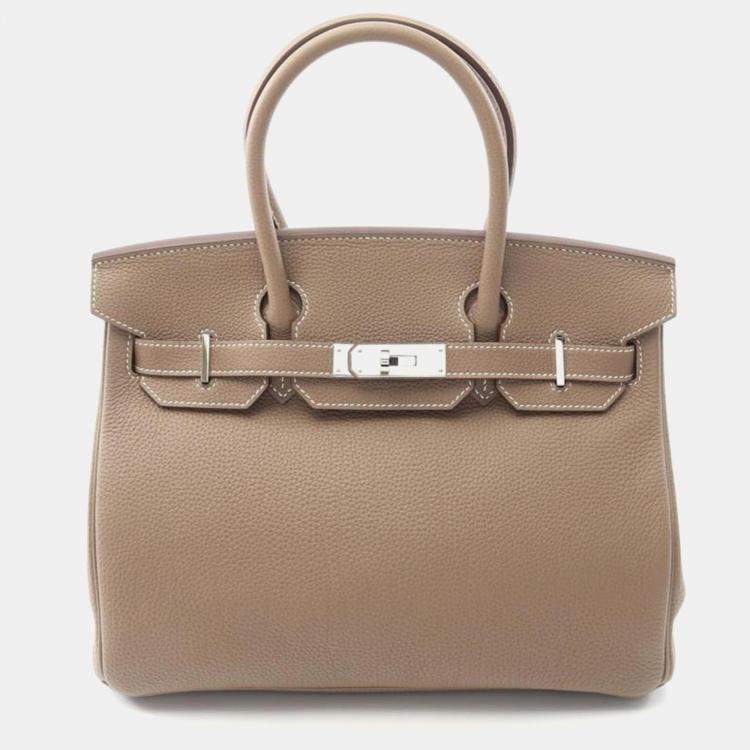 Pre Owned Hermes Birkin 30 Etoupe Gray Togo Handbag