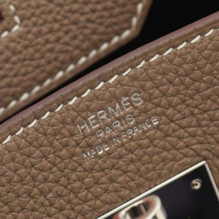 Pre Owned Hermes Birkin 30 Etoupe Gray Togo Handbag