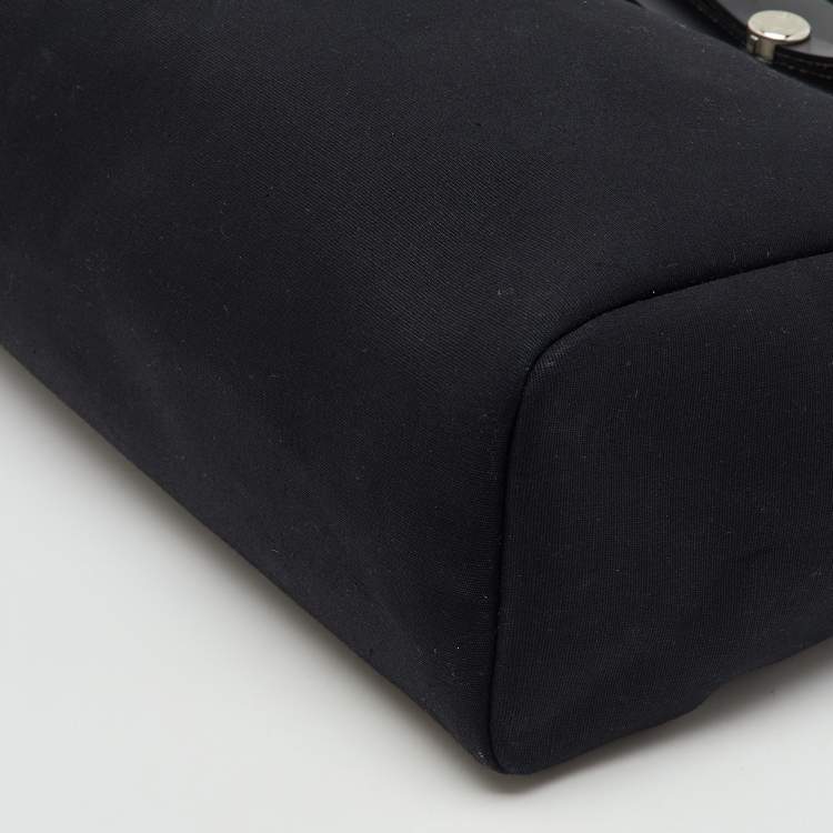 Pre Owned Hermès Black Toile Canvas and Vache Hunter Leather Herbag 39 Bag