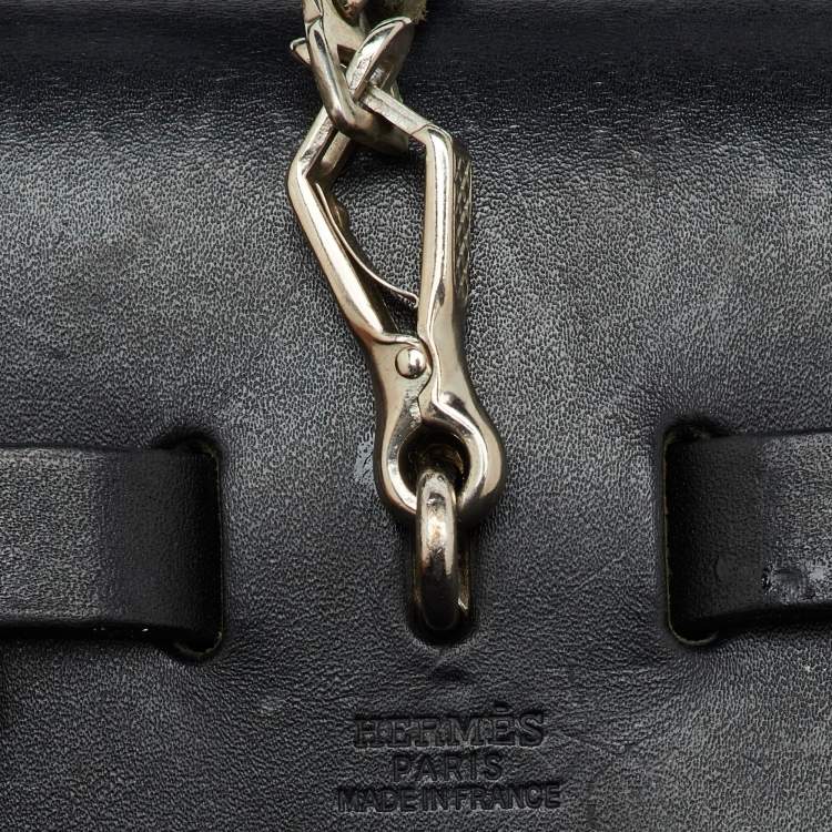 Pre Owned Hermès Black Toile Canvas and Vache Hunter Leather Herbag 31 Bag