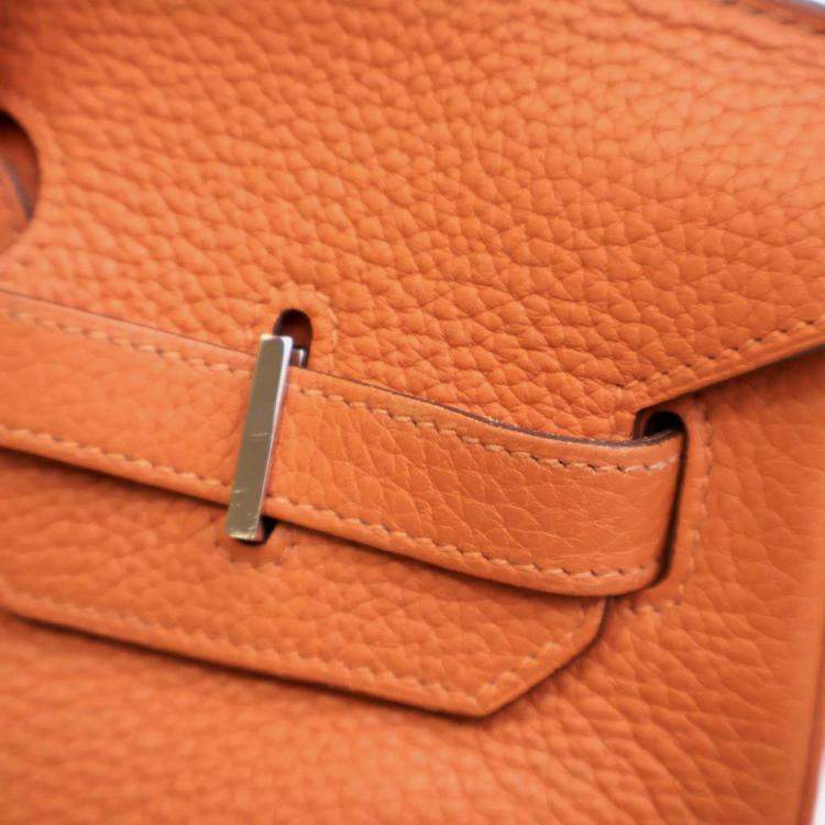 Pre Owned Hermes Birkin 35 Orange Togo Leather Top Handle Bag