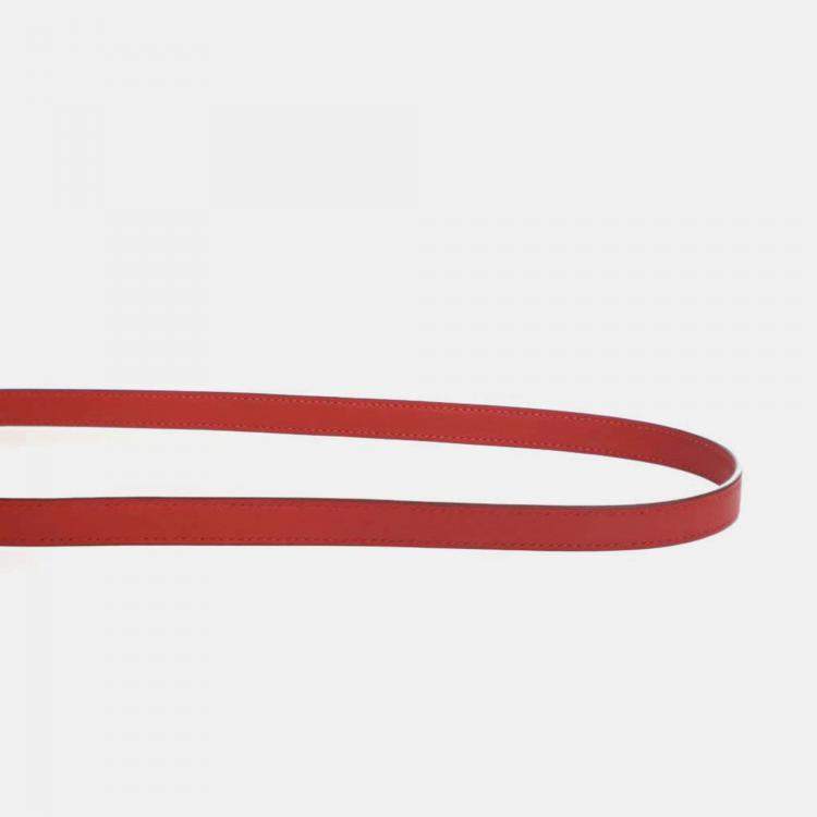Pre Owned Hermes Kelly 32 Red Swift Leather Top Handle Bag
