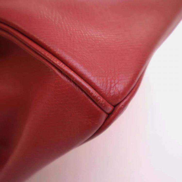 Pre Owned Hermes Birkin 35 Vintage Rouge Vif Epsom Leather Handbag
