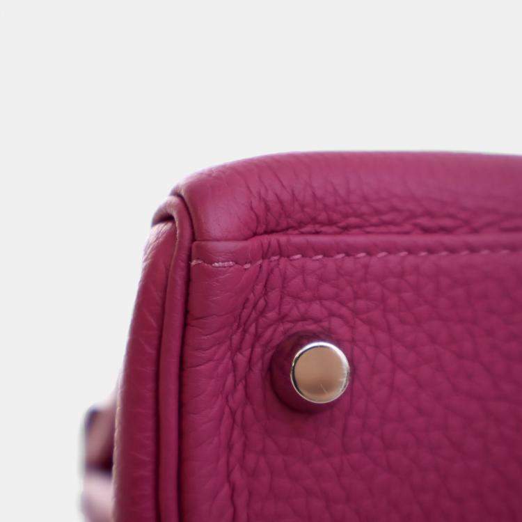 Pre Owned Hermes Kelly 28 Rose Pourpre Togo Leather Handbag