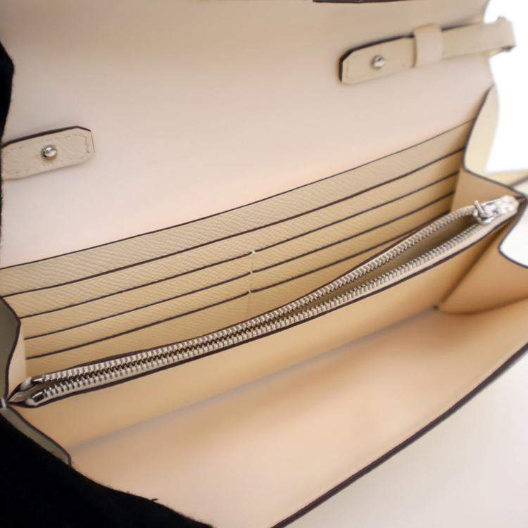 Pre Owned Hermes Constance To Go Wallet Craie Epsom Leather Wallet