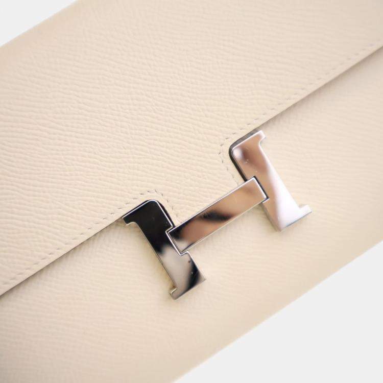 Pre Owned Hermes Constance To Go Wallet Craie Epsom Leather Wallet