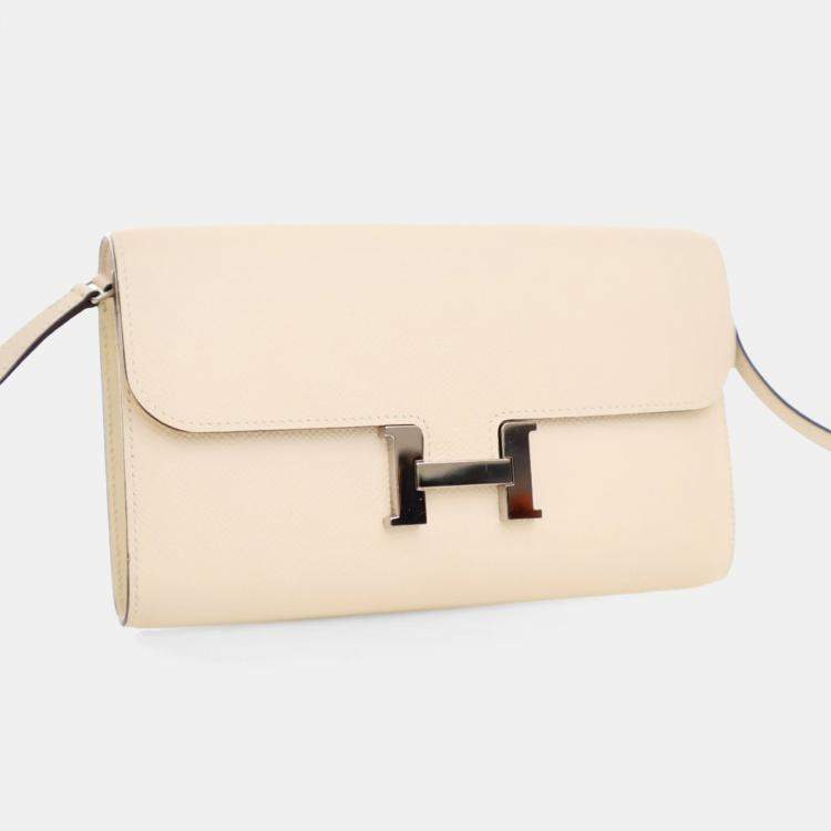 Pre Owned Hermes Constance To Go Wallet Craie Epsom Leather Wallet