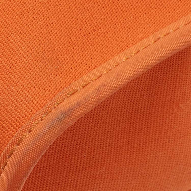 Pre Owned Hermès Orange/Natural Canvas and Vache Hunter Leather Herbag Zip 31 Bag