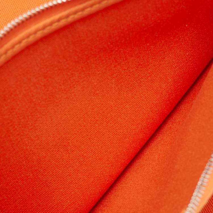 Pre Owned Hermès Orange/Natural Canvas and Vache Hunter Leather Herbag Zip 31 Bag