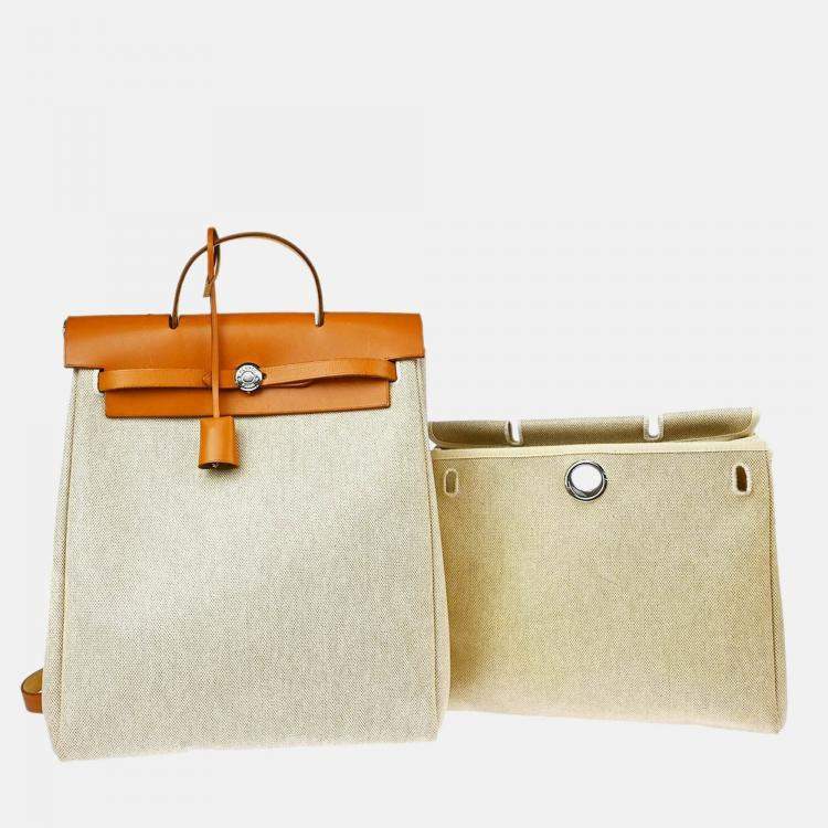 Pre Owned Hermes Natural Toile H Herbag a Dos Backpack