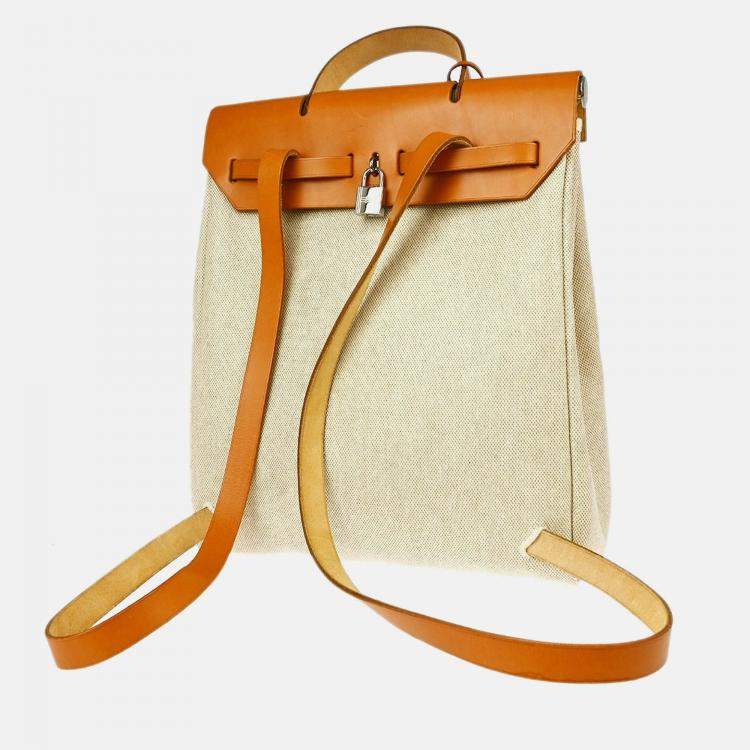 Pre Owned Hermes Natural Toile H Herbag a Dos Backpack