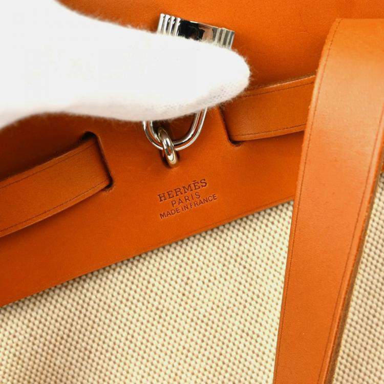 Pre Owned Hermes Natural Toile H Herbag a Dos Backpack