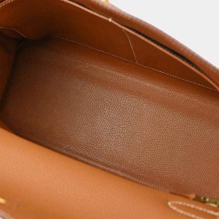 Pre Owned Hermes Kelly 32 Retourne Gold Togo 2way Handbag