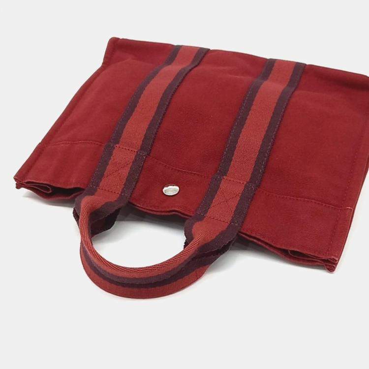Pre Owned Hermes Furutto PM  Red Fabric Bag 