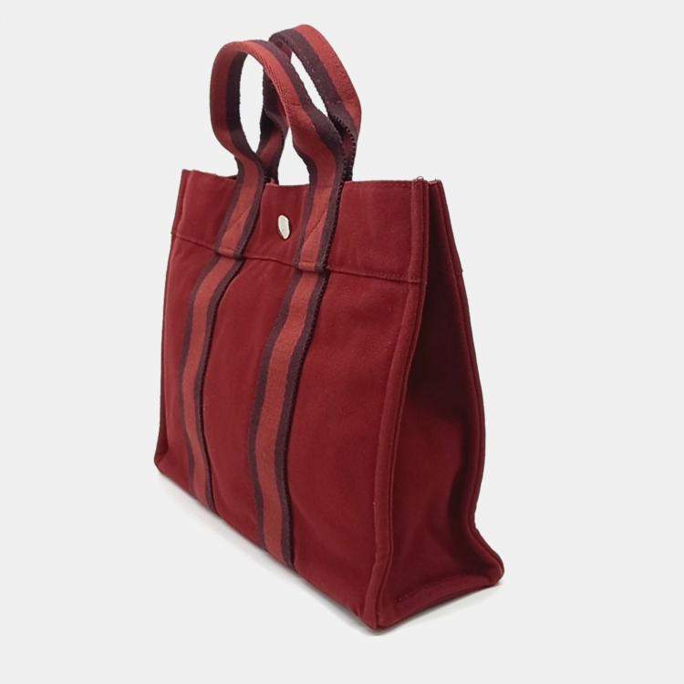 Pre Owned Hermes Furutto PM  Red Fabric Bag 