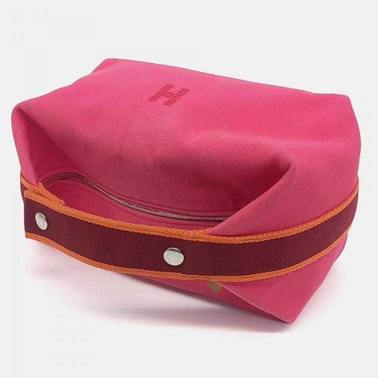 Pre Owned Hermes Breathe-A-Brack Pink Fabric Case
