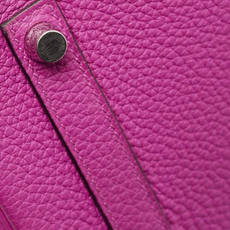 Pre Owned Hermes Rose Pourpre Togo Leather Palladium Finish Birkin 30 Bag